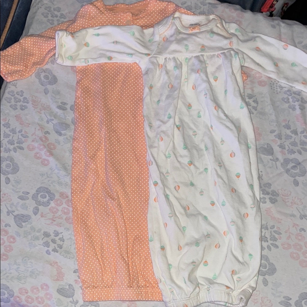 Carter's Kids Pajamas Nightgowns - Peach and White